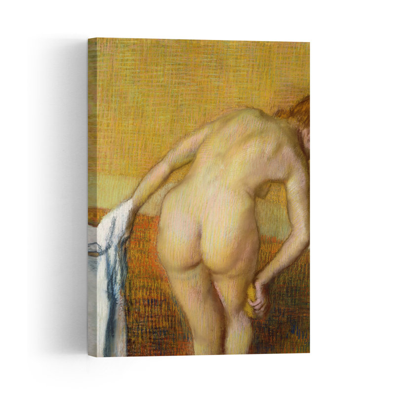 Femme enceinte au bain, 1886, estampe d'art mural contemporain abstraite impressionniste, H 36 po x l 24 po