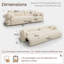 Canapé-lit rembourré Hamburg de 93 po (236 cm) avec rangement, beige-805564015