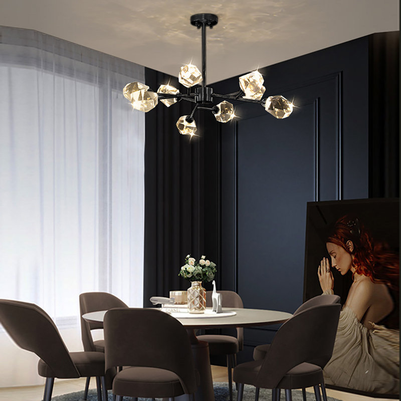 Lustre linéaire moderne à 9 lumières DEL