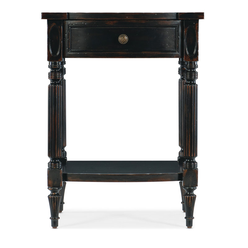 Charleston Black Cherry Wood End Table with Storage