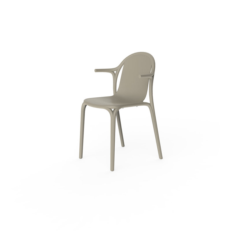 Brooklyn Stacking Patio Dining Armchair, Ecru