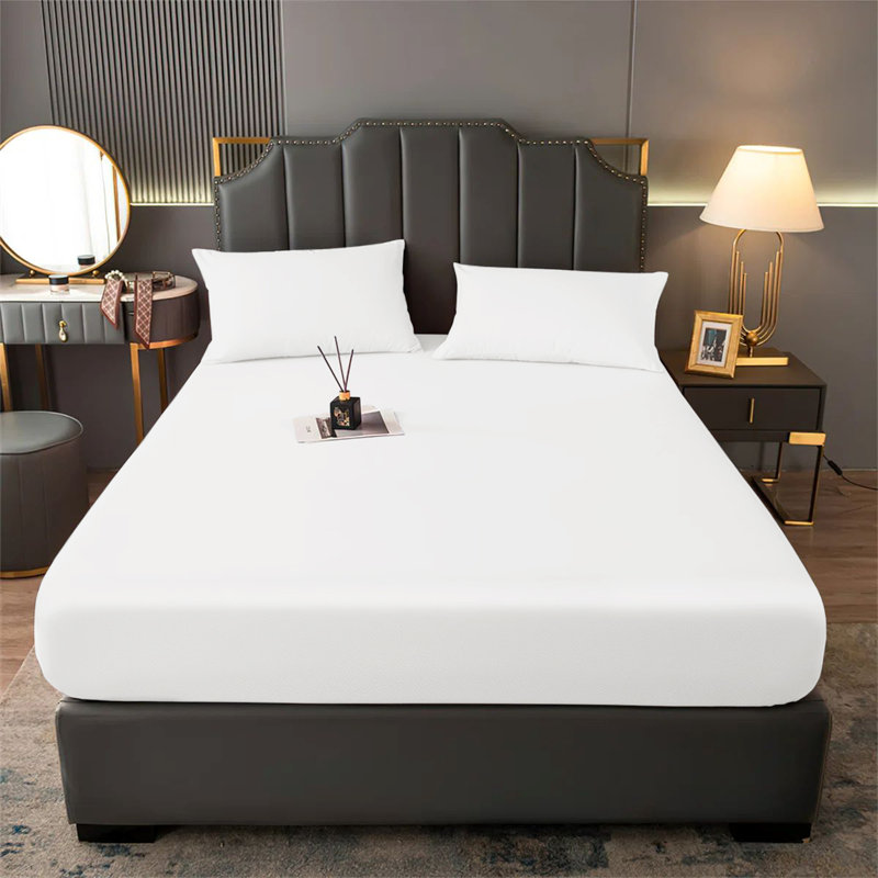 Aspire Homeware Premium 25cm Deep Fitted Sheet for Stylish and Comfortable Bedding, Single (3'), White