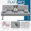 Colour 3-Seater Convertible Futon Sofa Bed-631080400