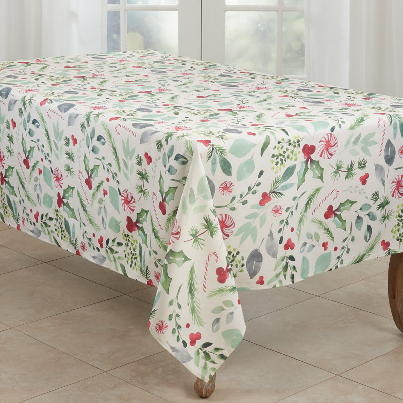 Sara B Christmas Tablecloth, 65" W x 140" L