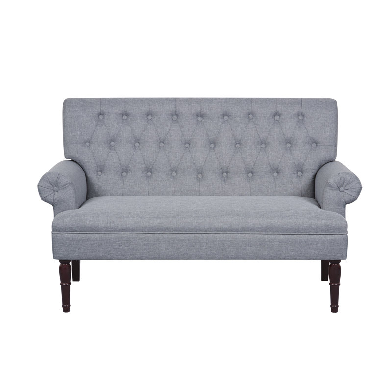 Claydon Upholstered 59'' Loveseat, Light Grey Linen