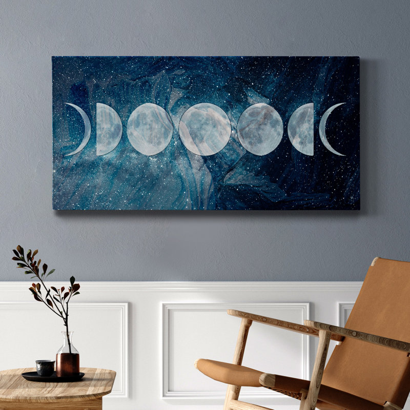Phases de lune - reproduction sur toile tendue, H 40 po x l 20 po x P 1,5 po