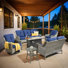7 - Person Wicker Outdoor Conversation Set, Patio Sofa & Swivel Chair Set with Fire Pit and Cushions