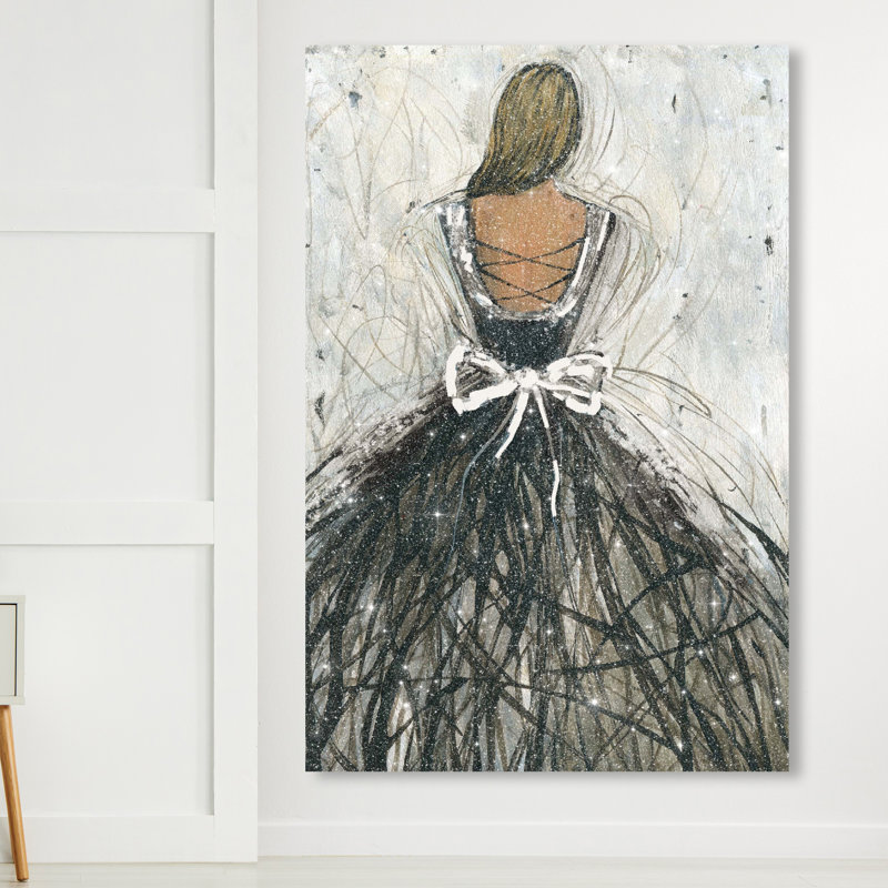Midnight Glam II Dress - peinture sur toile, H 36 po x l 24 po, Toile tendue