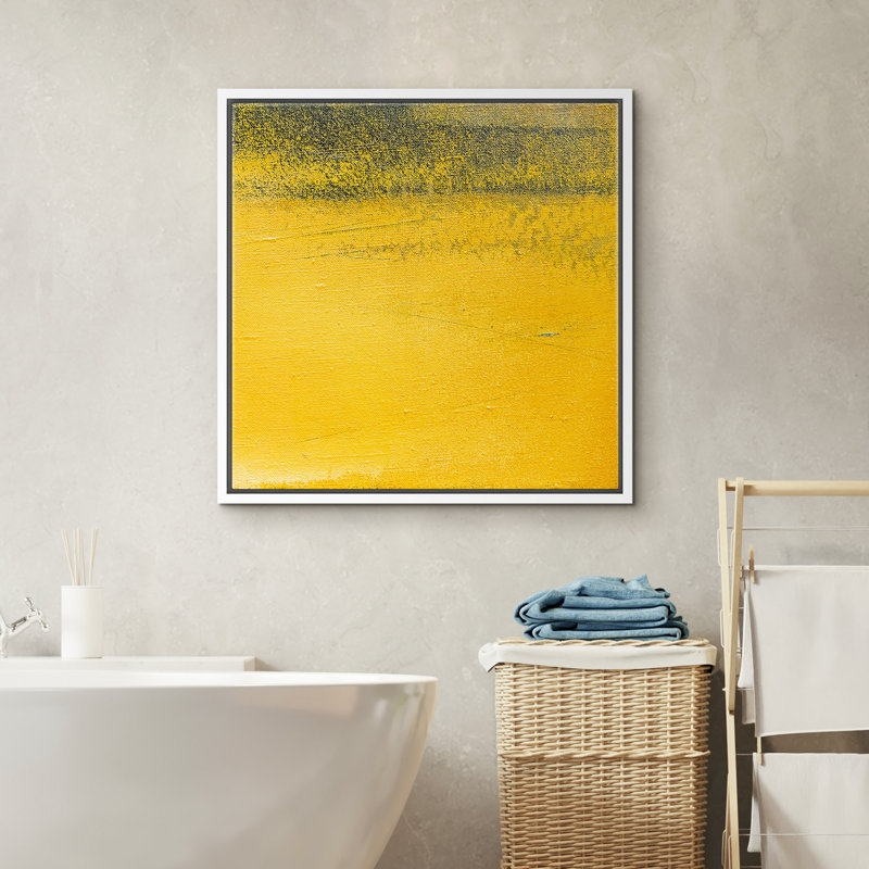 «Faded Yellow Textured Effect», impression sur toile, Blanc, H 24 po x l 24 po x P 1,5 po