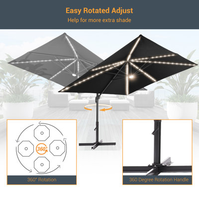 Leipsic 120 Cantilever Umbrellas 360 degree Rotating
