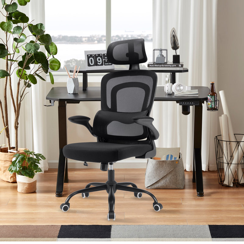 Task Chair with Headrest, Black