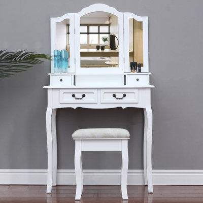 Ensemble coiffeuse et tabouret Pepperell