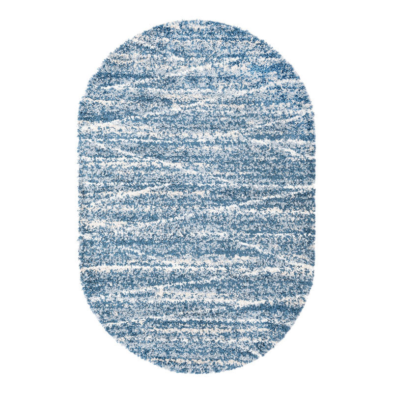 Abrahams Geometric Indoor Rug, Oval 5'3" x 8'
