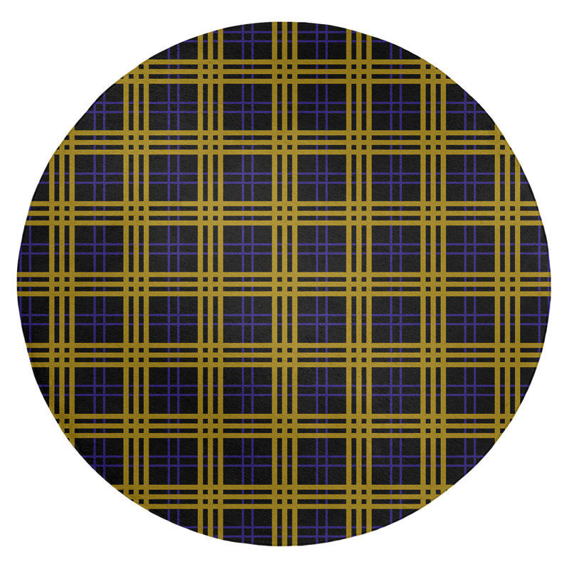 Plaid Indoor Rug, Round 5'