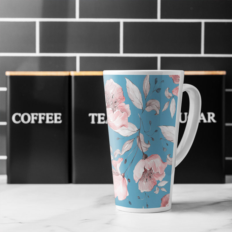 Flowers On Latte Mug