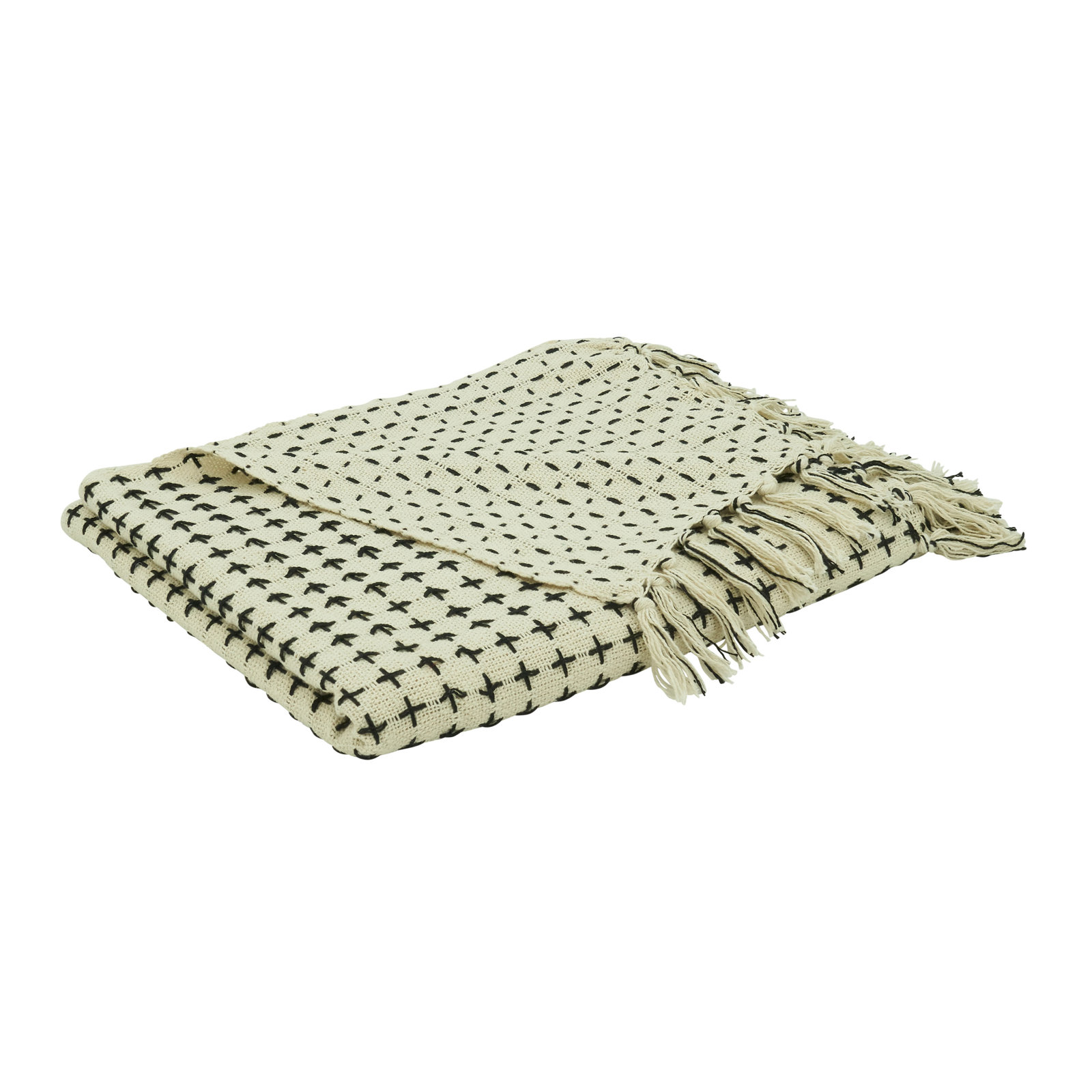 Fairdale Cotton Hand Woven Throw Blanket, White