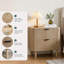 57cm Wide Bedside Table Wood Nightstand 2-drawers-138409956