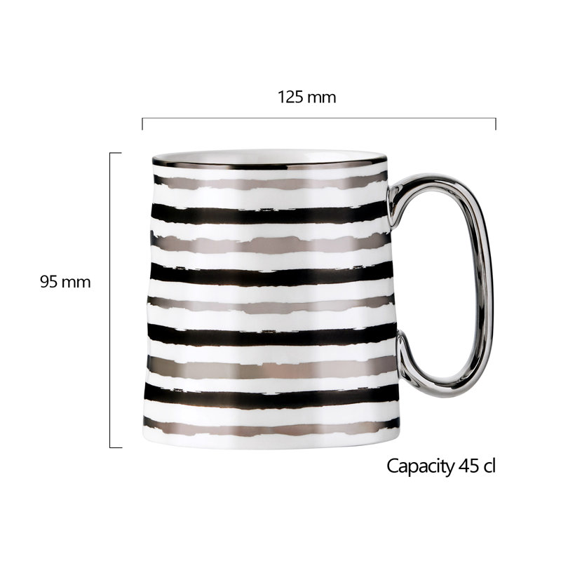 Bernella Porcelain Coffee Mug, Platinum