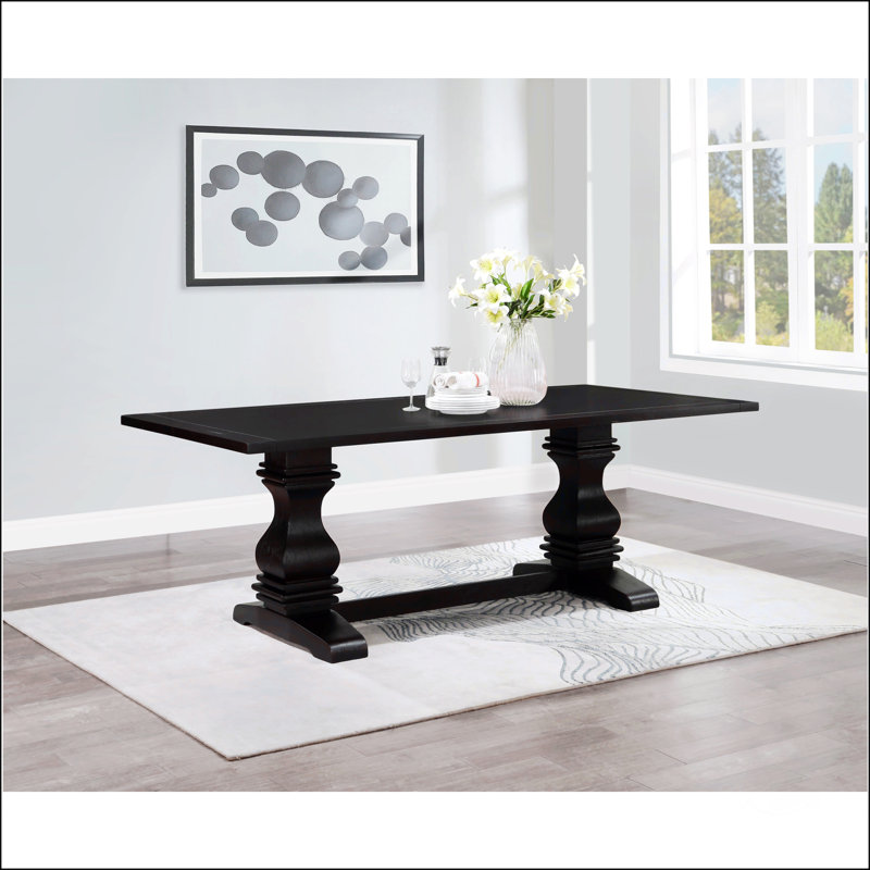 Table à manger rectangulaire à double piédestal