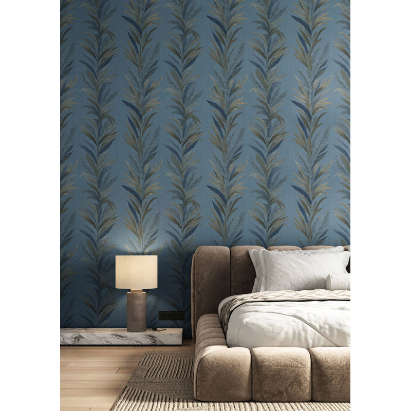 Tarn Leaf Flourish Wallpaper, Blue