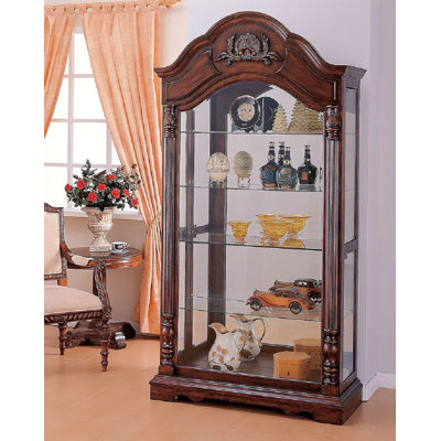 Vitrine Okeefe à 4 tablettes en cerisier