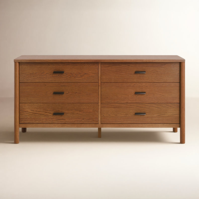 Kaplan 6 Drawer Dresser, Medium Oak