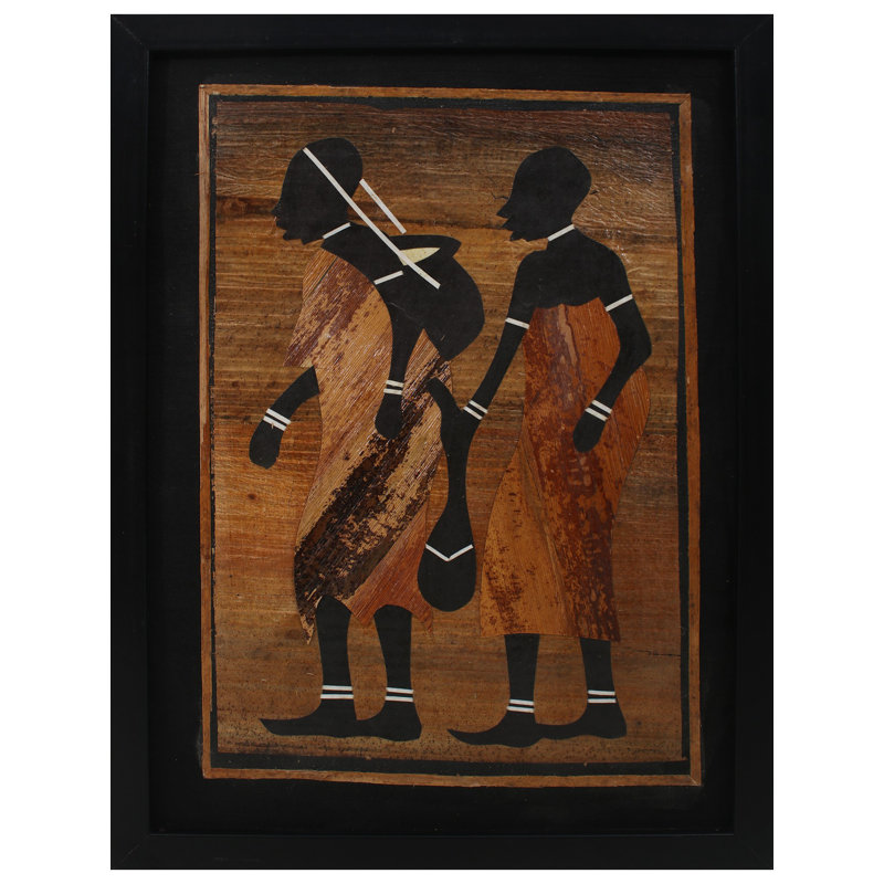 African Couple | Fine Leaf On Silk | By Deepa Kushwaha | With Frame