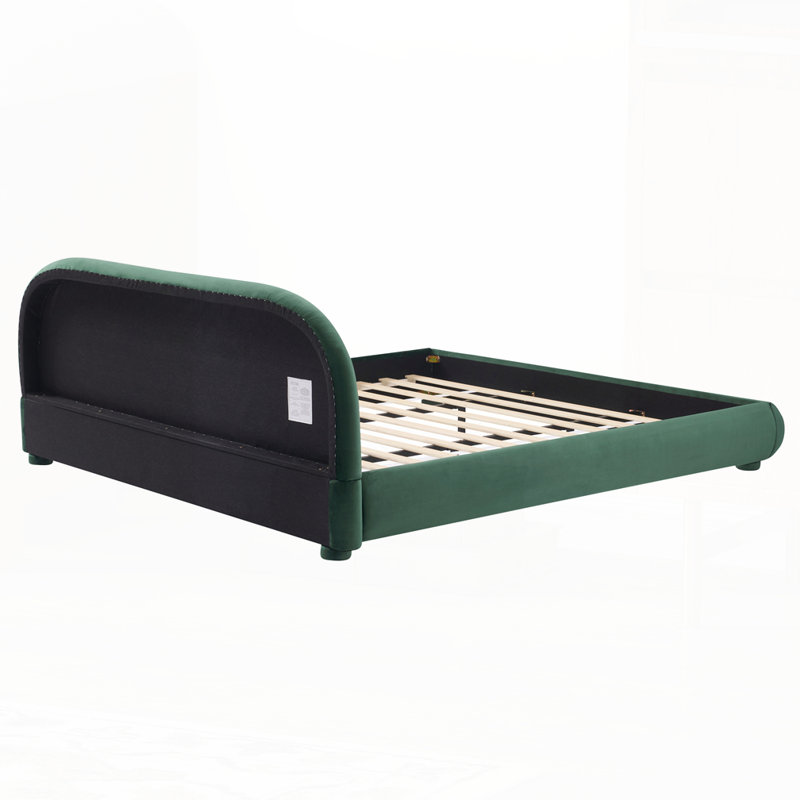 Lit moelleux en velours clair de luxe clair, Très grand lit, Vert