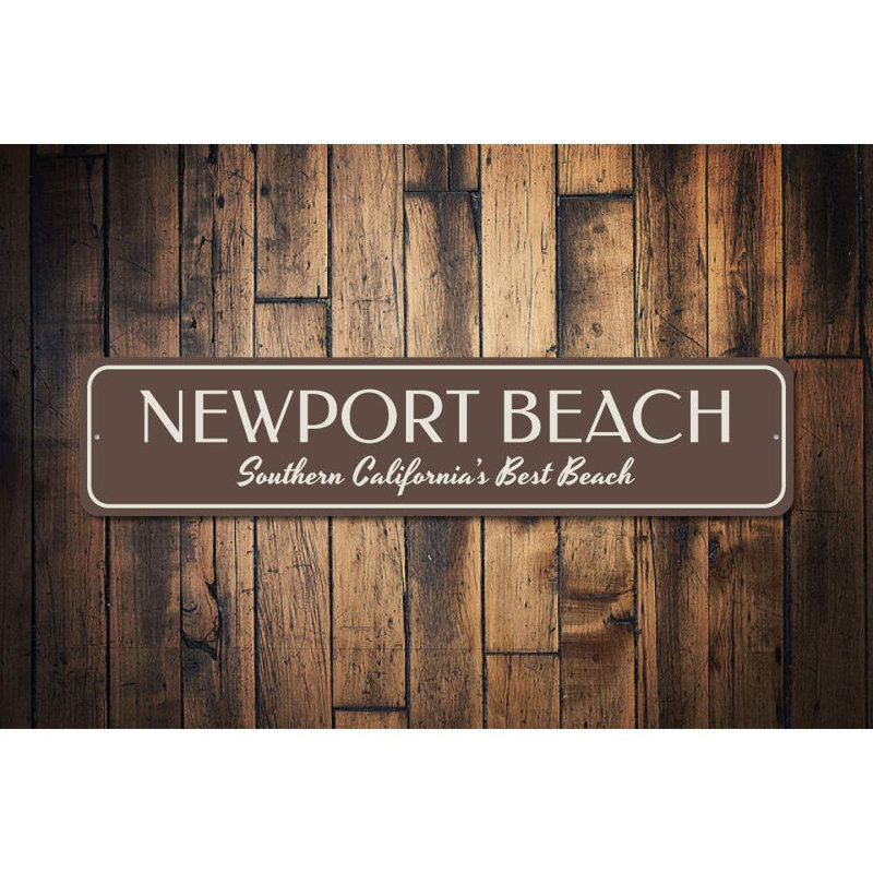 Plaque en aluminium Newport Beach, H 6 po x l 24 po x P 0,06 po
