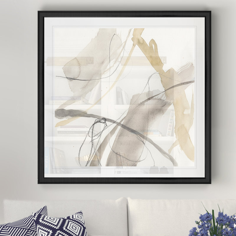 Neutral Momentum II '- reproduction d'art sur toile, H 30 po x l 30 po, Impression encadrée, Noir