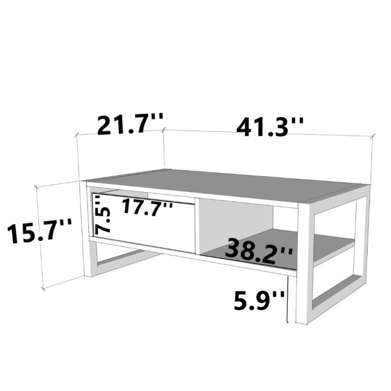 Table basse avec rangement Woodlake