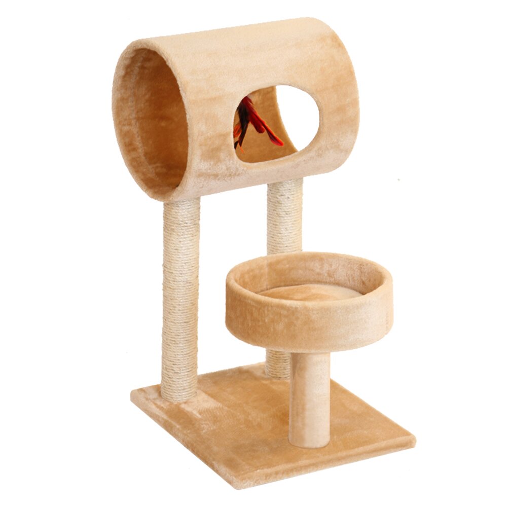 Cat tree with outlet tunnel