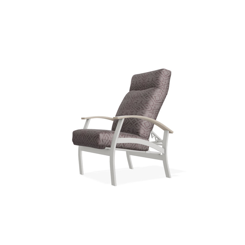 Chaise de patio inclinable avec coussins Askar, Frêne serein, Désert P60, Neige texturée