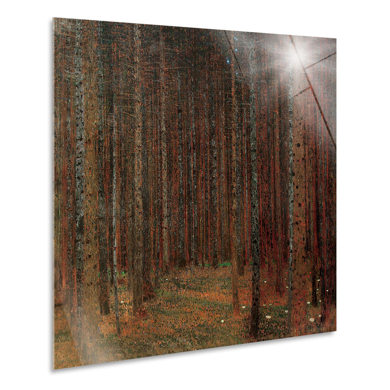 Spruce Grove by Gustav Klimt - 1 Piece Painting on Glass, 65cm H x 65cm W
