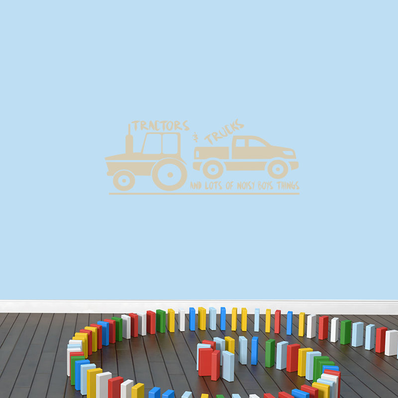 Décalcomanie murale tracteurs et camions, Beige