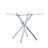 Modern Electroplated Metal Leg Bar Table With Tempered Glass Top, Sturdy Cross-Leg Pub Table For Home Bar, Kitchen Island, Living Room-756833899