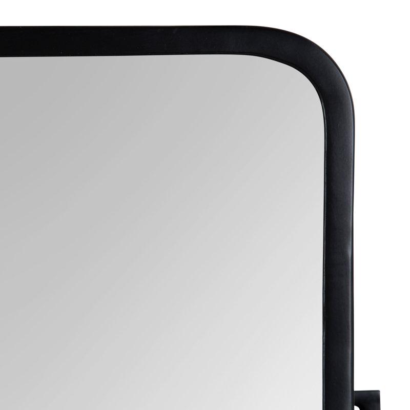 Mishaela Pivot Rectangle Metal Wall Mirror, 20'' H  x 31.75'' W, Black