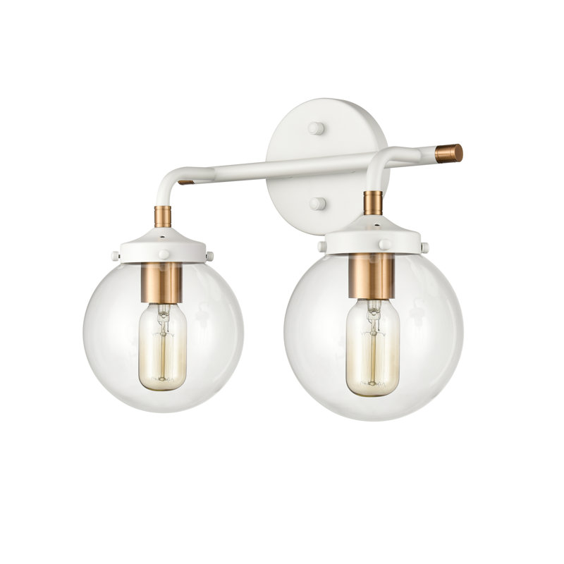 Éclairage pour salle de bain 2 lumières Corbridge - blanc mat 15 po, H 12 po x l 15 po x P 8 po, Blanc, Deux lumières