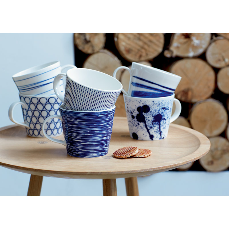 Blue and White Ceramic Microwave Safe Mug Set