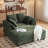 Corduroy Upholstered Convertible Sleeper Sofa with Toss Pillows-1520154636