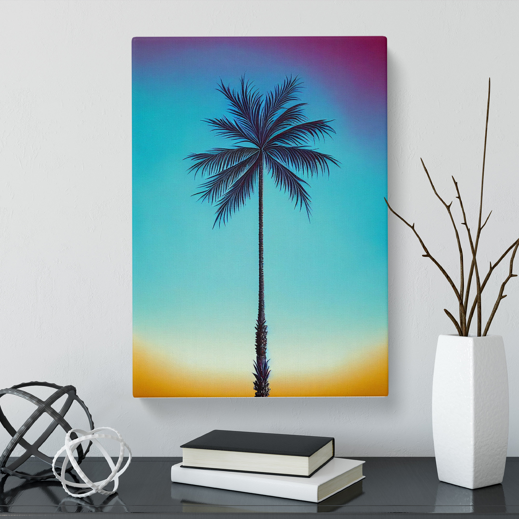 17 Stories CAN-V0523-1681X Painted Palm Tree Vol.4 - Wrapped Canvas ...