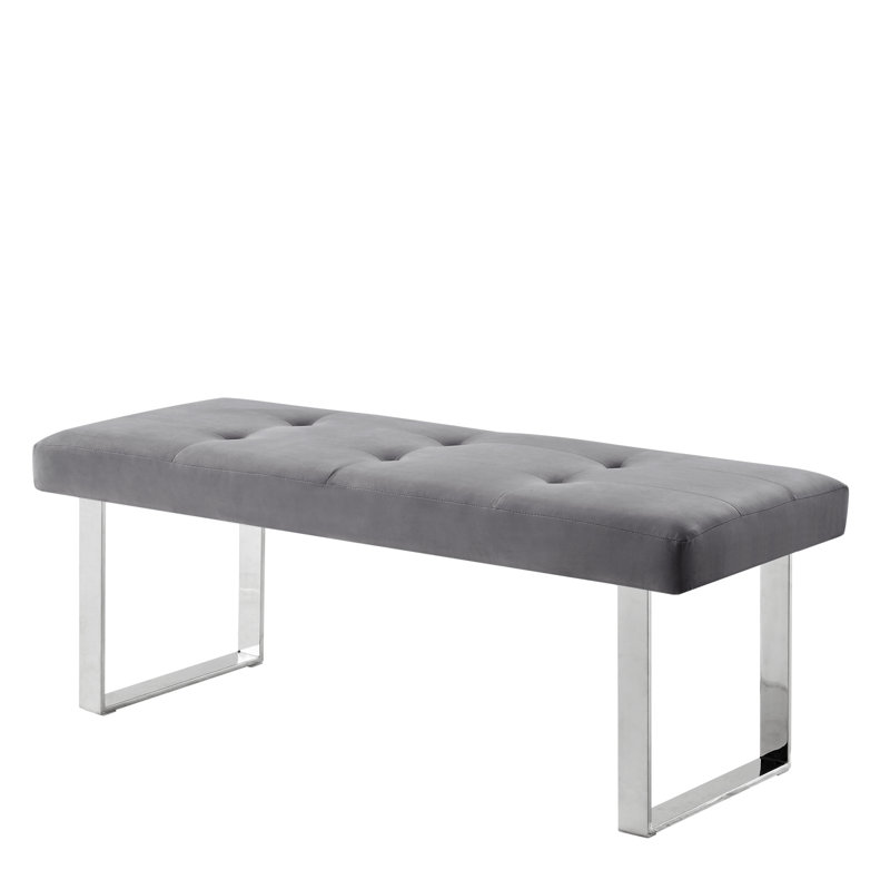 Banc en velours Bissett, gris