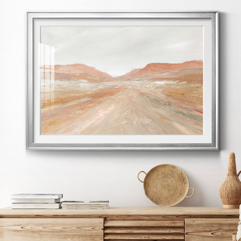 Road to Sedona - Peinture encadrée, H 18,5 po x l 24,5 po x P 1,5 po, Papier avec cadre argenté, Blanc mat