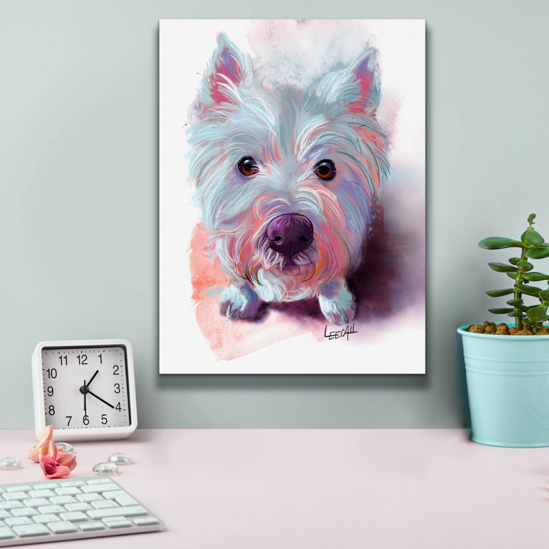 "Lily The Westie" par Dawg Painter, H 16 po x l 12 po x P 0,75 po