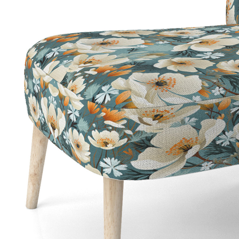 Chaise d'appoint rembourrée Ivory Coastal Blossoms