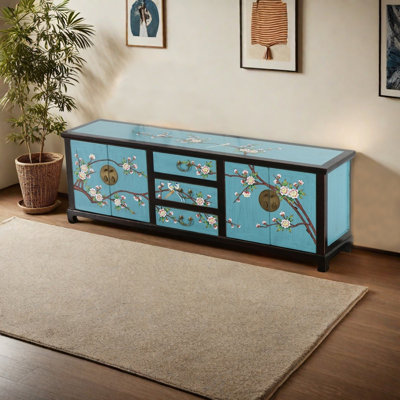 Nouveau meuble télé avec cadre en bois massif de style chinois