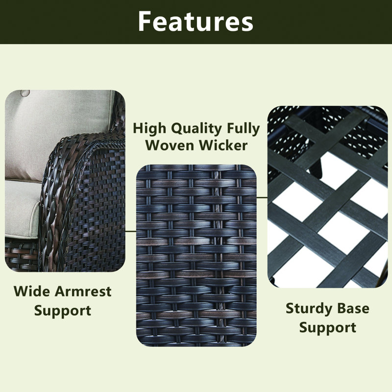 Tonry Wicker Outdoor Lounge Chair, Gray, Gray