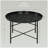 HOMCOM 24" Round Coffee Table with Hammered Tray Top, Vintage Metal Center Table for Living Room, Bedroom, Side Table, Black