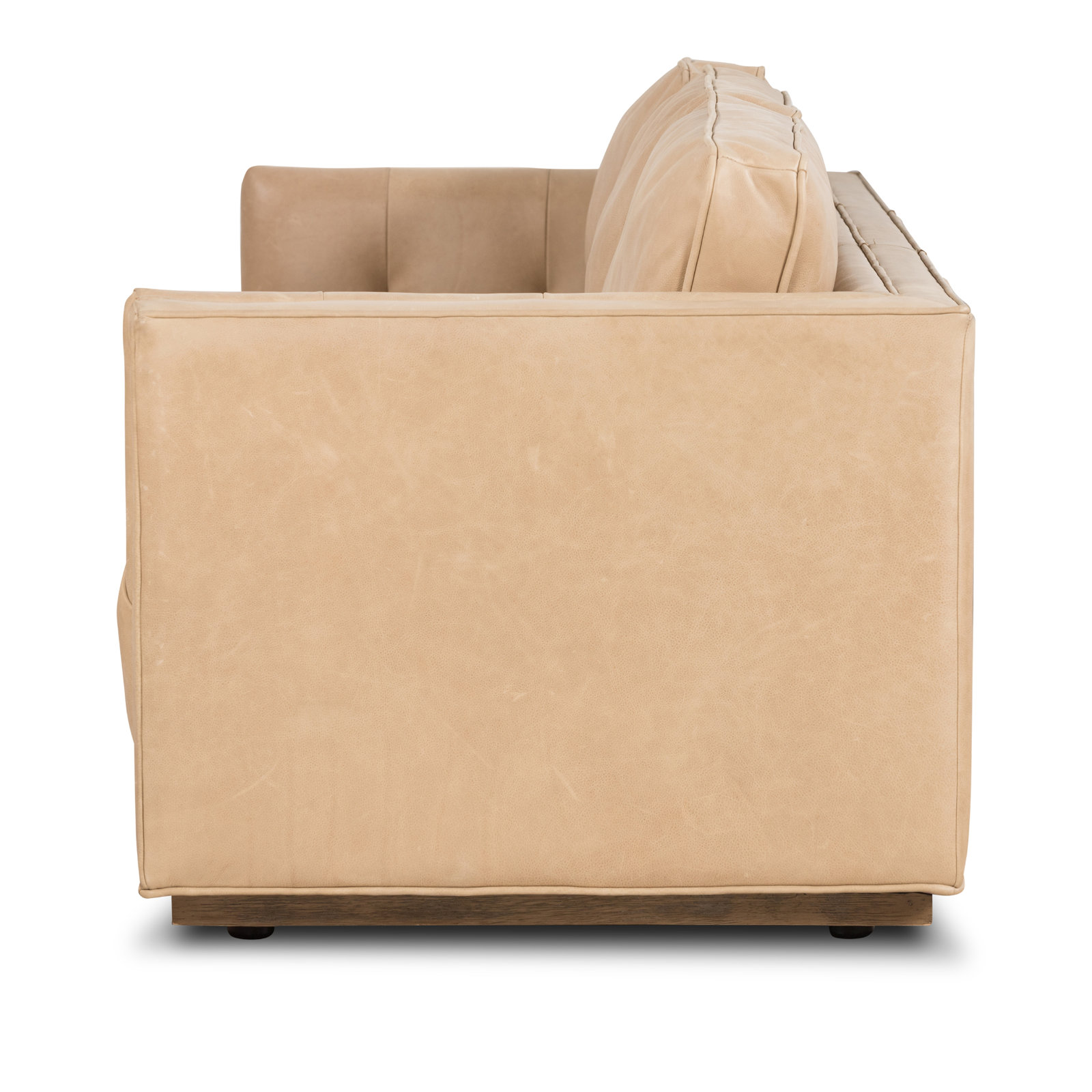 Calabrese 90'' Upholstered Sofa, Palermo Nude Top Grain Leather