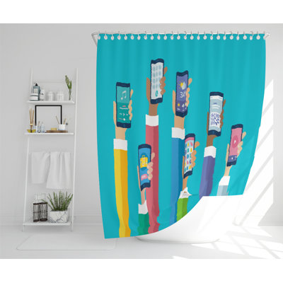 Rithland Polyester Shower Curtain Set